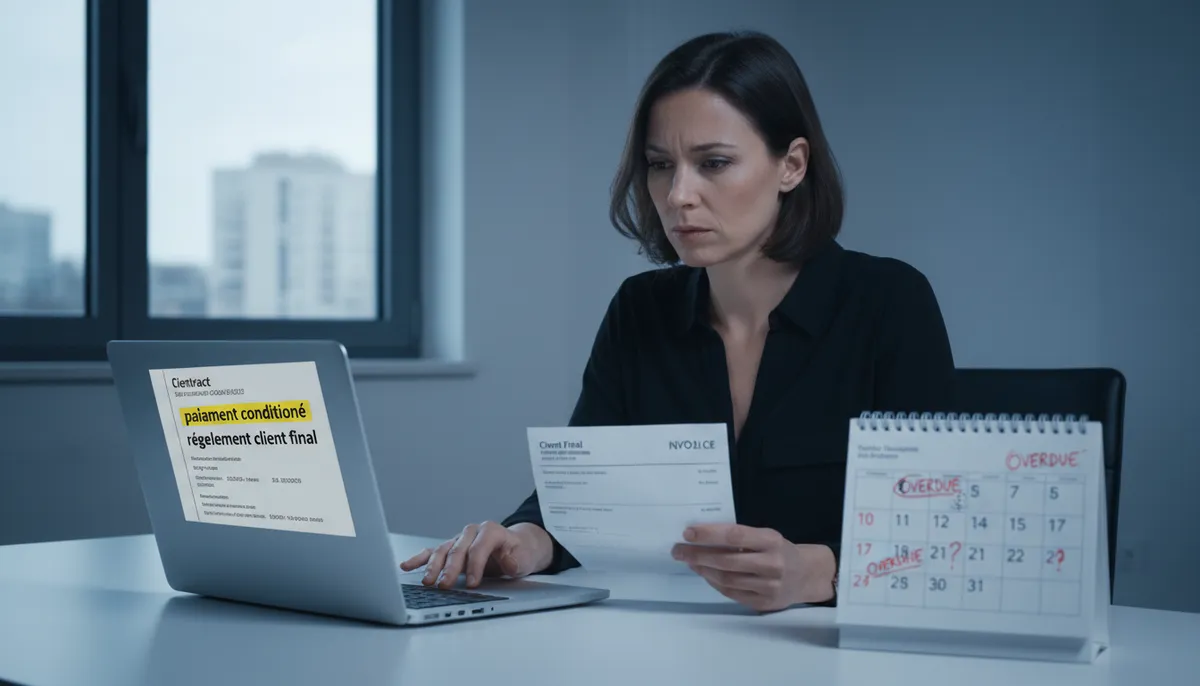 ESN qui paie après le client final : clause, délai légal et négociation freelance (guide 2026)