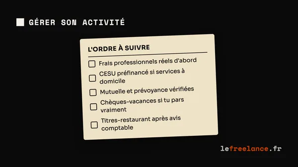Avantages dirigeant freelance : CESU, chèques-vacances et titres-restaurant en 2026