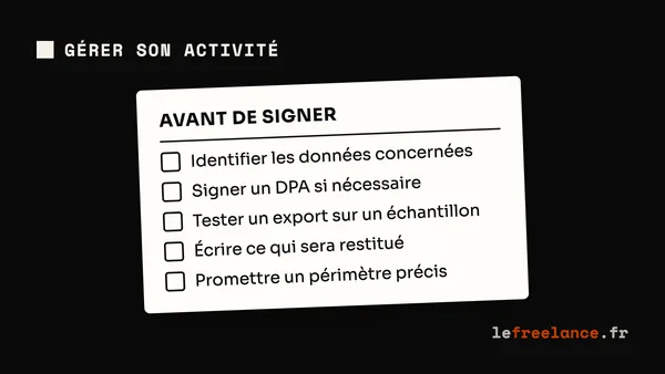 Data Act pour freelances : données client, contrats SaaS et réversibilité (guide 2026)